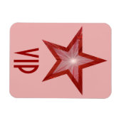Roter Star "VIP" flexibler Magnet rosa (Horizontal)