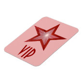 Roter Star "VIP" flexibler Magnet rosa (Linke Seite)
