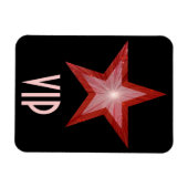 Roter Star 'VIP' flexibler Magnet schwarz (Horizontal)
