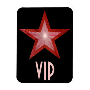 Roter Star 'VIP' flexibler Magnet schwarz
