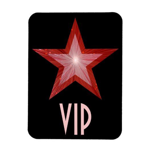 Roter Star 'VIP' flexibler Magnet schwarz (Vertikal)