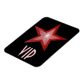 Roter Star 'VIP' flexibler Magnet schwarz (Linke Seite)
