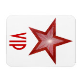 Roter Star 'VIP' flexibler Magnet weiß (Horizontal)