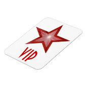 Roter Star 'VIP' flexibler Magnet weiß (Linke Seite)