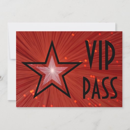 Roter Star "VIP PASS" horizontal schwarz hinten Einladung (Vorderseite)