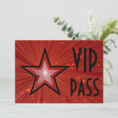 Roter Star "VIP PASS" horizontal schwarz hinten Einladung (Stehend Vorderseite)