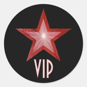 Roter Star VIP Rundaufkleber schwarz Runder Aufkleber