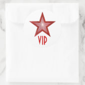 Roter Star VIP Rundaufkleber weiß Runder Aufkleber (Tasche)