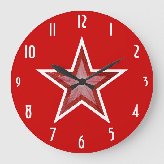 Roter Star "Zahlen" rund um die Uhr (Vorderseite)