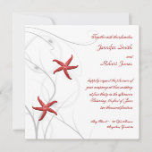 Roter Starfish mit Einladung zur Hochzeit von Silb (Vorderseite)