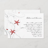 Roter Starfish mit Silberkorallenhochzeit-Probe Einladung (Vorne/Hinten)