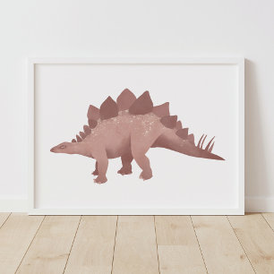 Roter Stegosaurus-Dinosaurier-Kinderzimmerposter Poster