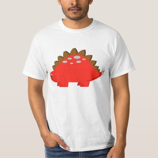Roter Stegosaurus-T - Shirt (Vorderseite)