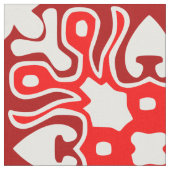 Roter Stein, rotes afrikanisches Stammmuster Stoff (Nahaufnahme)