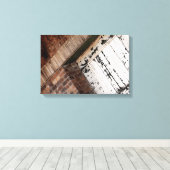 Roter Stein und gestörtes Weißholz Leinwanddruck (Insitu (Holzboden))