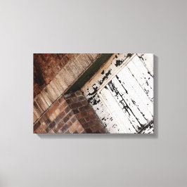 Roter Stein und gestörtes Weißholz Leinwanddruck