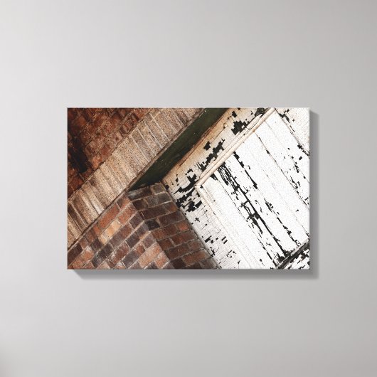 Roter Stein und gestörtes Weißholz Leinwanddruck (Vorderseite)