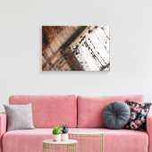 Roter Stein und gestörtes Weißholz Leinwanddruck (Insitu (Wohnzimmer))