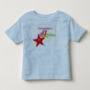 Roter Stern-4. Geburtstags-Shirt Kleinkind T-shirt