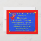 Roter Stern-9. Geburtstags-Party Einladung (Rückseite)
