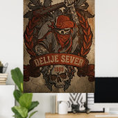 Roter Stern Belgrad Delije Sever 1989 Poster (Heimbüro)