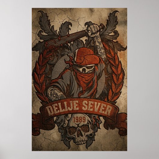 Roter Stern Belgrad Delije Sever 1989 Poster (Vorne)