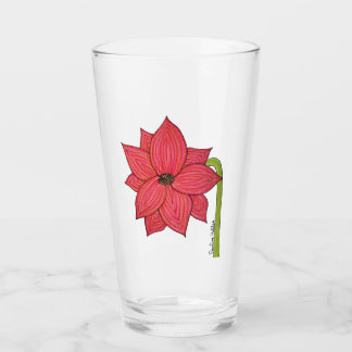 Roter Stern Blumen Glas