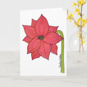Roter Stern Blumen Leer Karte (Gelbe Blume)