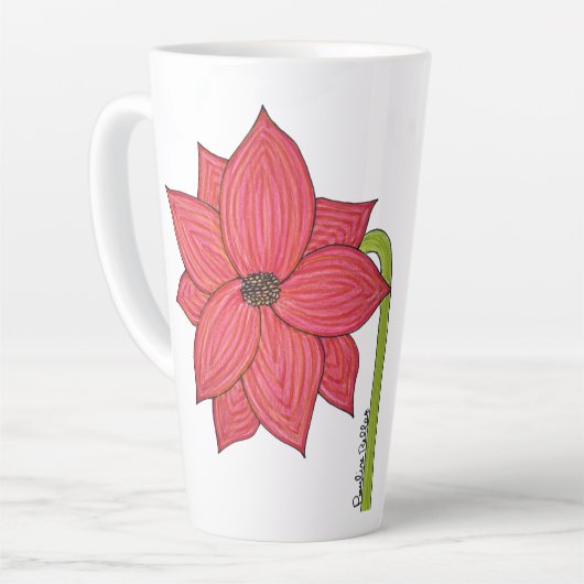 Roter Stern Blumen Milchtasse (Linke Ecke)