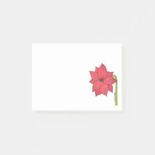 Roter Stern Blumen Post-it Klebezettel