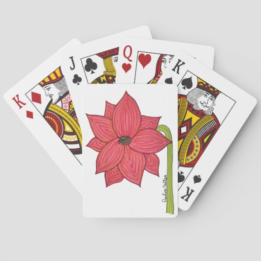 Roter Stern Blumen Spielkarten (Rückseite)
