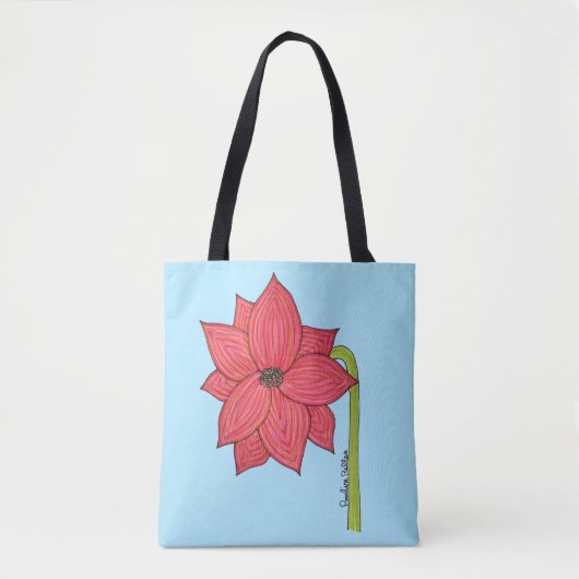 Roter Stern Blumen Tasche (Vorderseite)