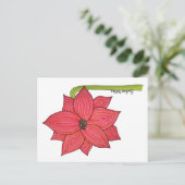 Roter Stern Blumenpostkarte Postkarte (Stehend Vorderseite)