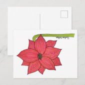 Roter Stern Blumenpostkarte Postkarte (Vorne/Hinten)