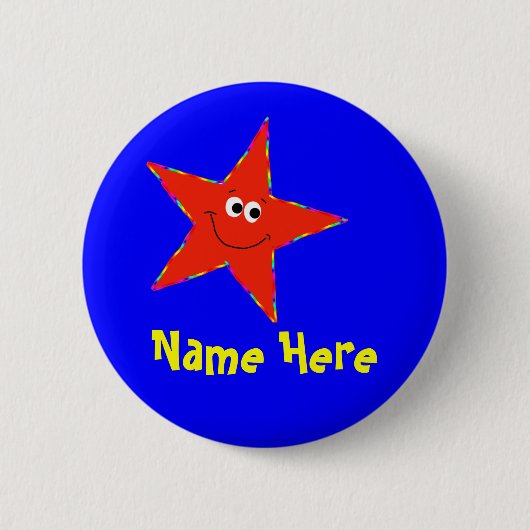 Roter Stern-Geburtstags-Party-Knopf Button (Vorderseite)