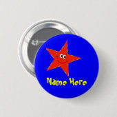 Roter Stern-Geburtstags-Party-Knopf Button (Vorne & Hinten)
