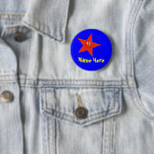 Roter Stern-Geburtstags-Party-Knopf Button (Beispiel)