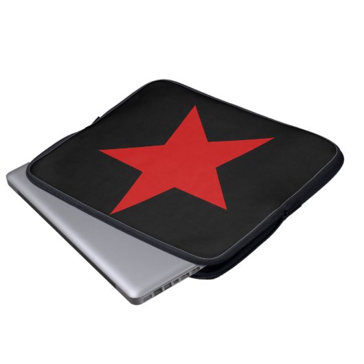 Roter Stern Laptopschutzhülle (Vorne Knopf)