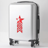 Roter Stern mit Chevron-Pfeilen Aufkleber (Koffer)