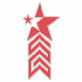 Roter Stern mit Chevron-Pfeilen Aufkleber (Vorderseite)