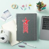 Roter Stern mit Chevron-Pfeilen Aufkleber (iPad Hülle)
