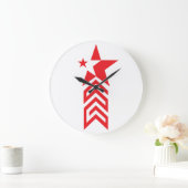 Roter Stern mit Chevron-Pfeilen Große Wanduhr (Zuhause)