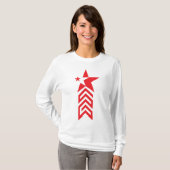 Roter Stern mit Chevron-Pfeilen T-Shirt (Vorne ganz)