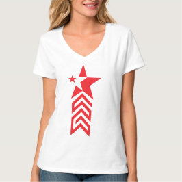 Roter Stern mit Chevron-Pfeilen T-Shirt