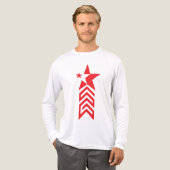 Roter Stern mit Chevron-Pfeilen Tri-Blend Shirt (Vorderseite komplett)