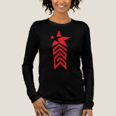 Roter Stern mit Chevron-Pfeilen Tri-Blend Shirt (Vorderseite)