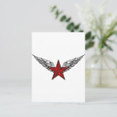 roter Stern mit Flügeln Postkarte (Stehend Vorderseite)