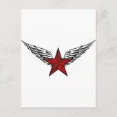 roter Stern mit Flügeln Postkarte (Vorderseite)