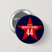 ROTER STERN OBAMA BUTTON (Vorne & Hinten)