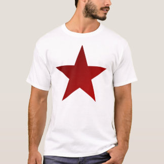 Roter Stern-Schatten auf Weiß T-Shirt